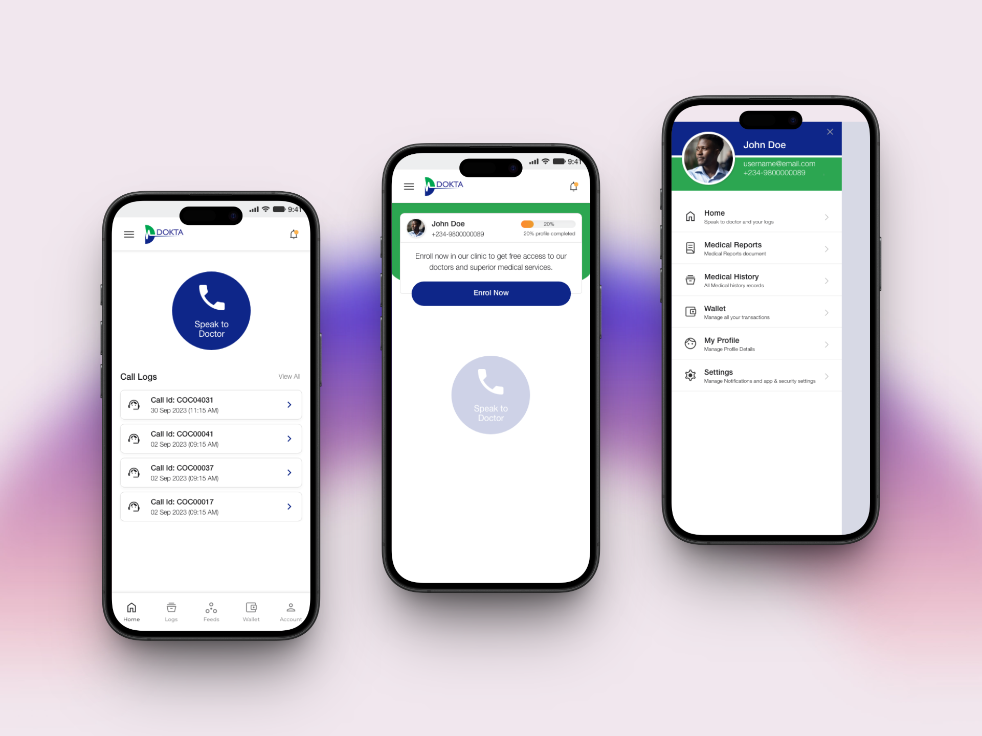 Dokta Healthcare App Interface