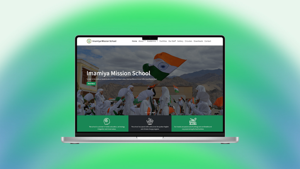 Imamiya School Website Interface