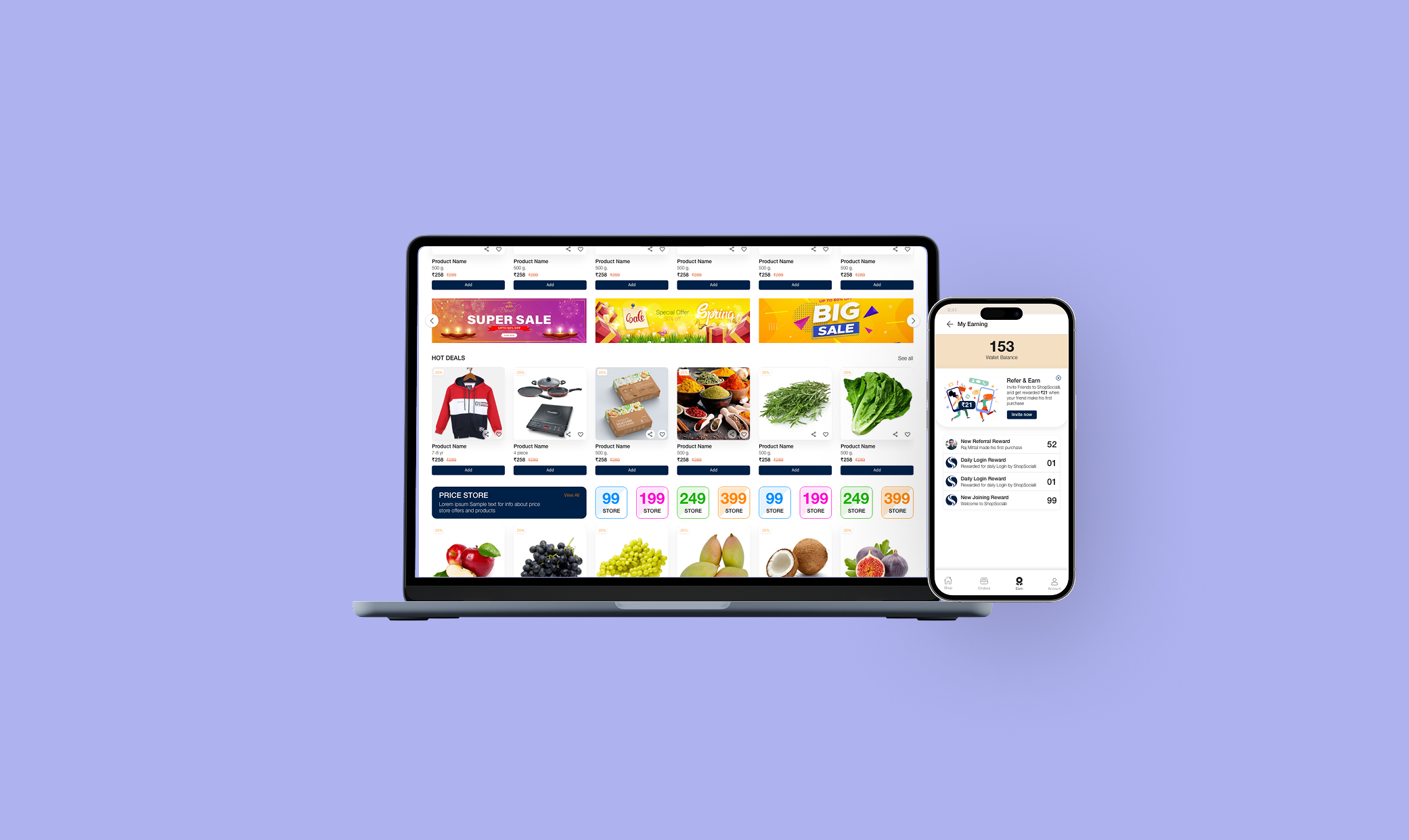 Shopy E-commerce Platform Interface